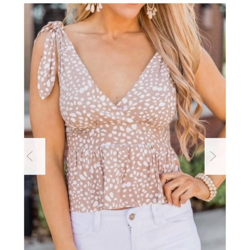 Pink Lily Printed Crop Tank